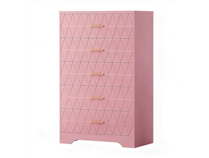 GarveeHome Kommode Mit 5 Schubladen, Kommodenschrank Schlafzimmer, 120 cm Aus MDF, 80 x 40 cm, standfest und pflegeleicht, für Flur, Büro und Gästezimmer, ideal für Wäsche, Kleidung und Accessoires