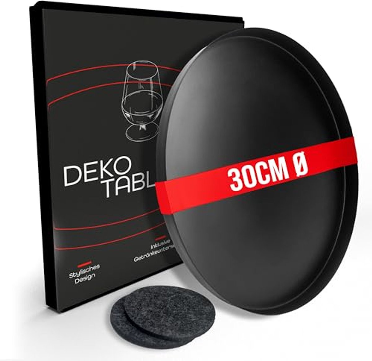 Rond Decoratief Dienblad 30 cm - Zwart Metalen Decoratieplaat