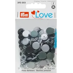 Prym Druckknöpfe "Color Snaps", grau color, 12,4 mm Ø, 30 Stück