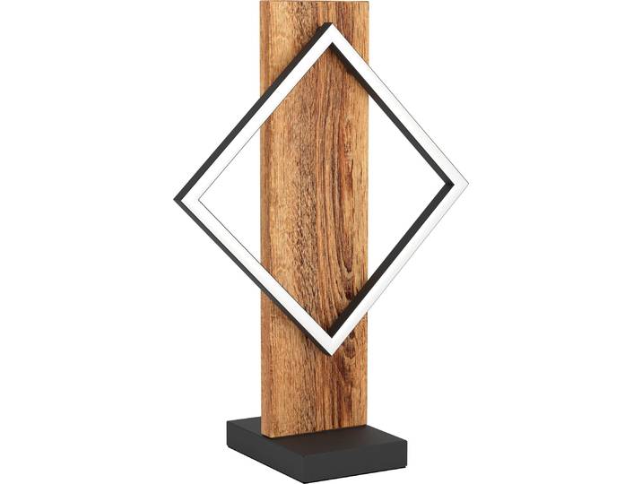 EGLO LED Tischlampe Boyal, Tischleuchte mit Holzbalken, Nachttischlampe aus einem rustikalem Holz, Nachttischleuchte, warmweiß, 42,5