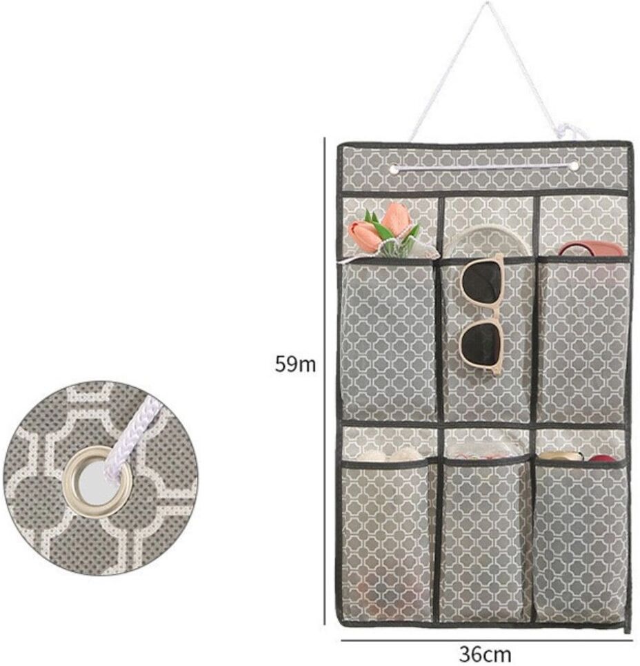 INF Türhängender Organizer 6 Taschen – Vliesstoff Handtaschen- und Kleidungslagerung, Grau