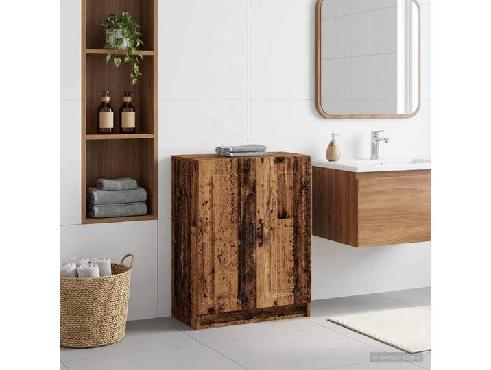 vidaXL Badezimmer Aufbewahrungsschrank UTRECHT Altholz