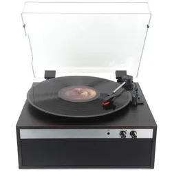 Halterrego Platine vinyle BROOKLYN, haut-parleurs intégrés, 3 vitesses, marche/a, Plattenspieler, Schwarz