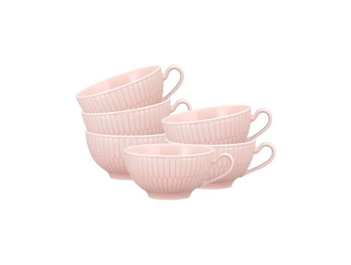 Seltmann Weiden Teetassen Amina Rosé 0,14 l 6er Set, Rosa, Keramik, Rund, Geschirr, Tassen, Teetassen