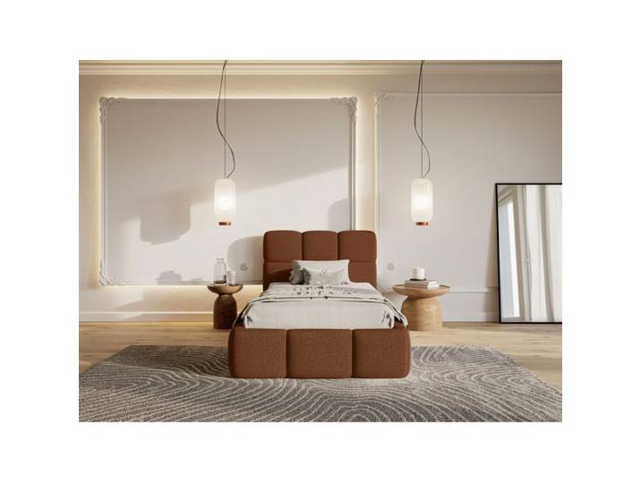 Lit rembourré 90x200 – CLOUDY – Chenille Cuivre