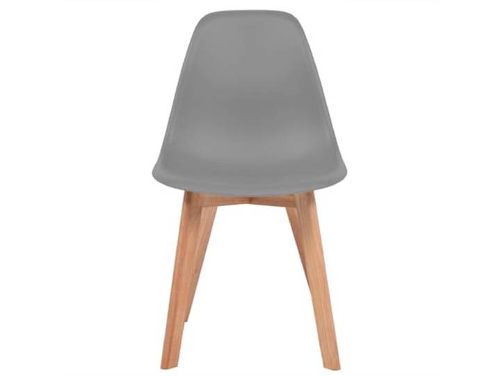 NLQMSU Essstühle, 6 Stück, Kunststoff, Grau Ergonomischer Sitz, gebogene Rückenlehne, Füße aus Massivholz, schmutzige Oberfläche, einfache Montage