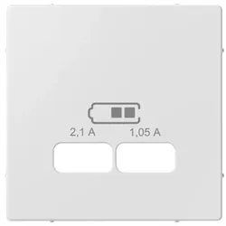 Merten Zentralplatte für USB Ladestation-Einsatz, System M, (aktivweiß glänzend)