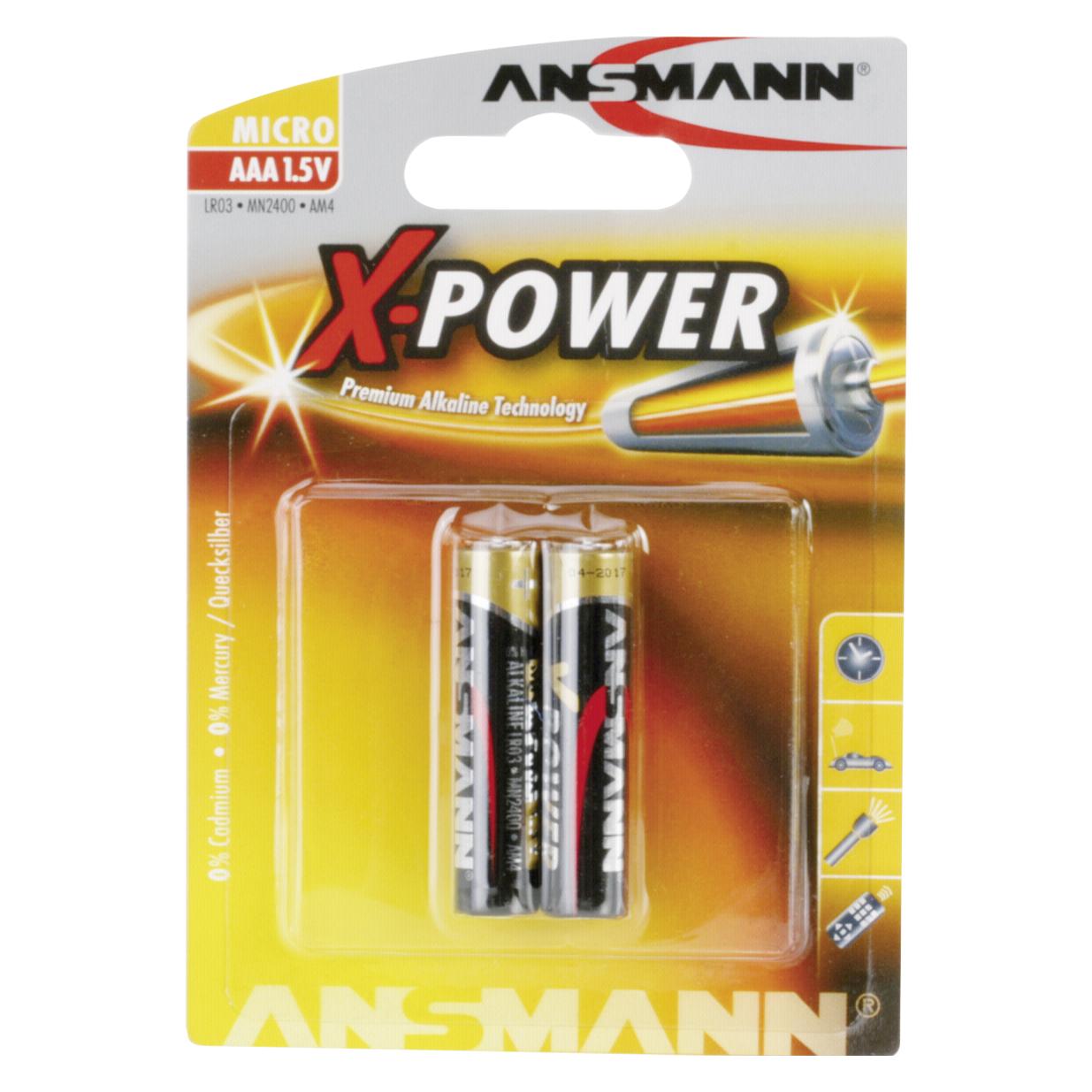Ansmann 1x2 Alkaline Micro AAA LR 03 X-Power (2 Stk., AAA) (5015603)