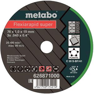 Metabo Trennscheibe Flexiarapid Super Universal, 76 x 1mm, ultra dünn, für Fliesen, Ziegel, 5 Stück