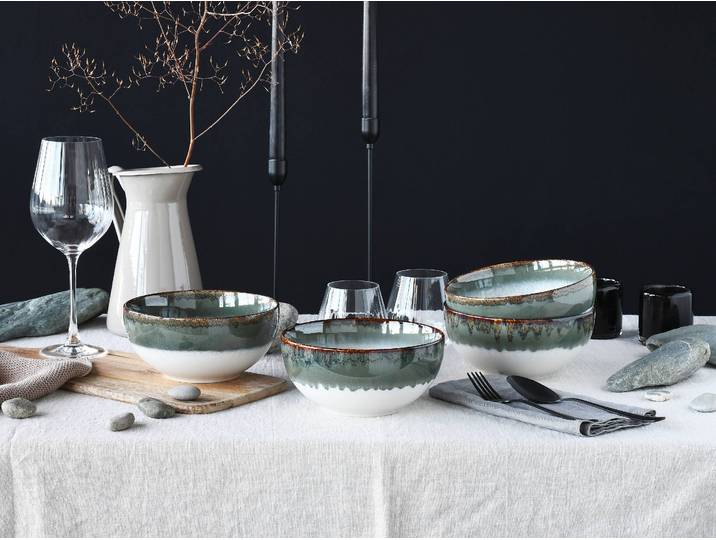 Schalen Cascade 4er-Set Typ A Ø 18cm Grau/Grau
