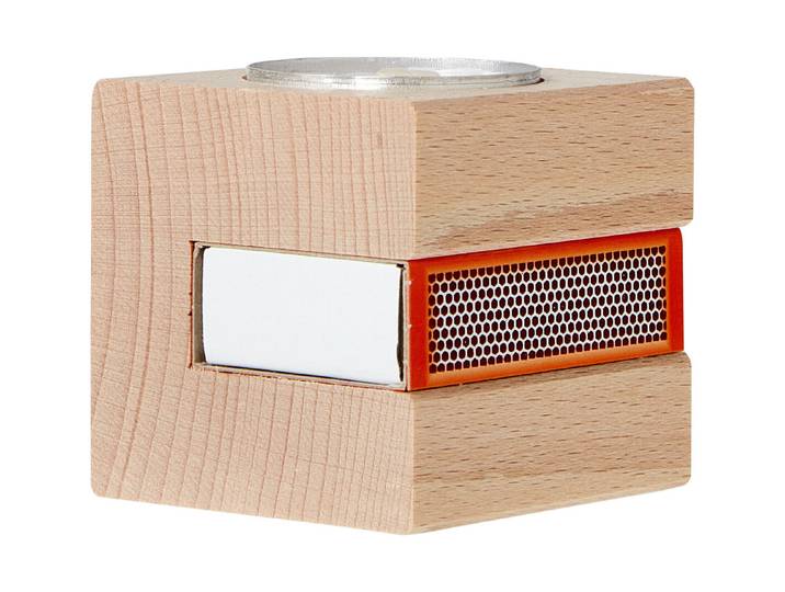 Oecoplan Teelicht aus Holz mit Streichholz