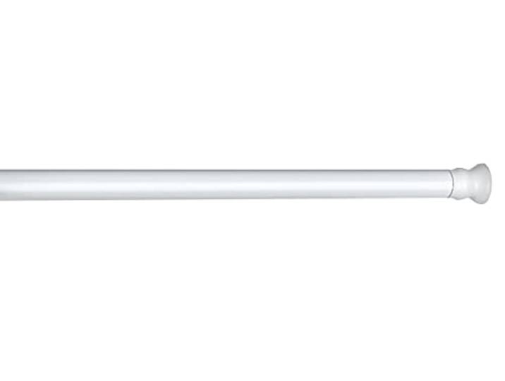 WENKO Teleskop-Duschstange, ausziehbare Duschvorhangstange zum Klemmen – ohne bohren und ohne Rückstände, aus rostfreiem und langlebigem Aluminium, Ø 2 x 110-185 cm, Weiß