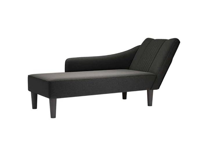 Fauteuil long avec accoudoir droit noir tissu fauteuil fauteuil de détente fauteuil long rembourrée fauteuil de 4009802
