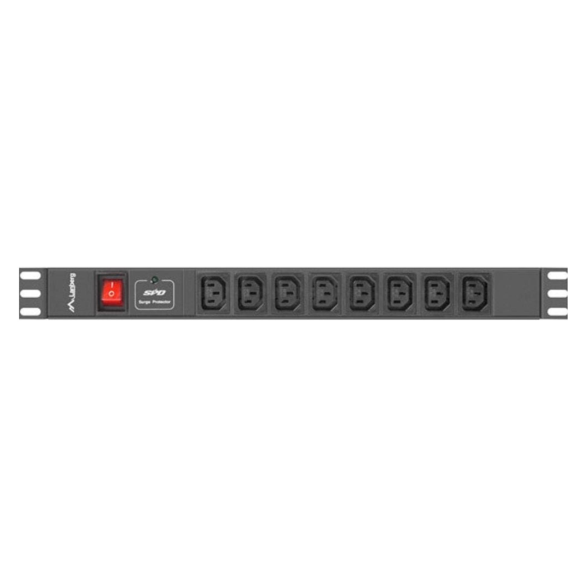 Lanberg PDU-08I-0200-C20-BK Stromverteilereinheit (PDU) 8 AC-Ausgänge 1U (PDU-08I-0200-C20-BK)