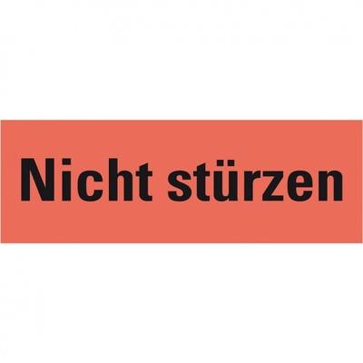 Aufkleber I Hinweisetikett Nicht stürzen, leuchtrot, Haftpapier, permanent, 170x60mm, 250 Stück/RO