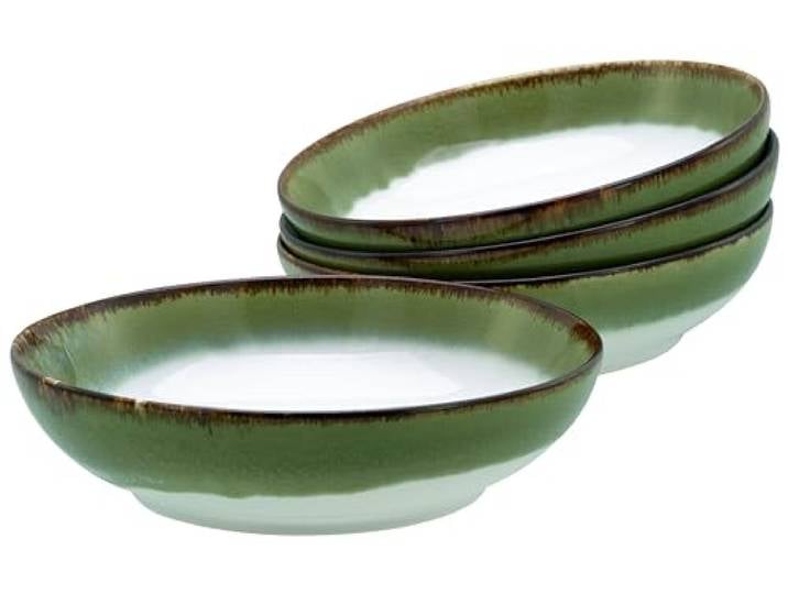 Creatable\, 21689\, Série Cascade Bowls Vert\, service de vaisselle 4 pièces\, ensemble de bols Poke en grès.