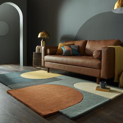 Teppich FLAIR RUGS "LOZENGE", bunt, B:120cm H:10mm L:180cm, Wolle, Teppiche, Teppich, Kurzflor, Retro Muster