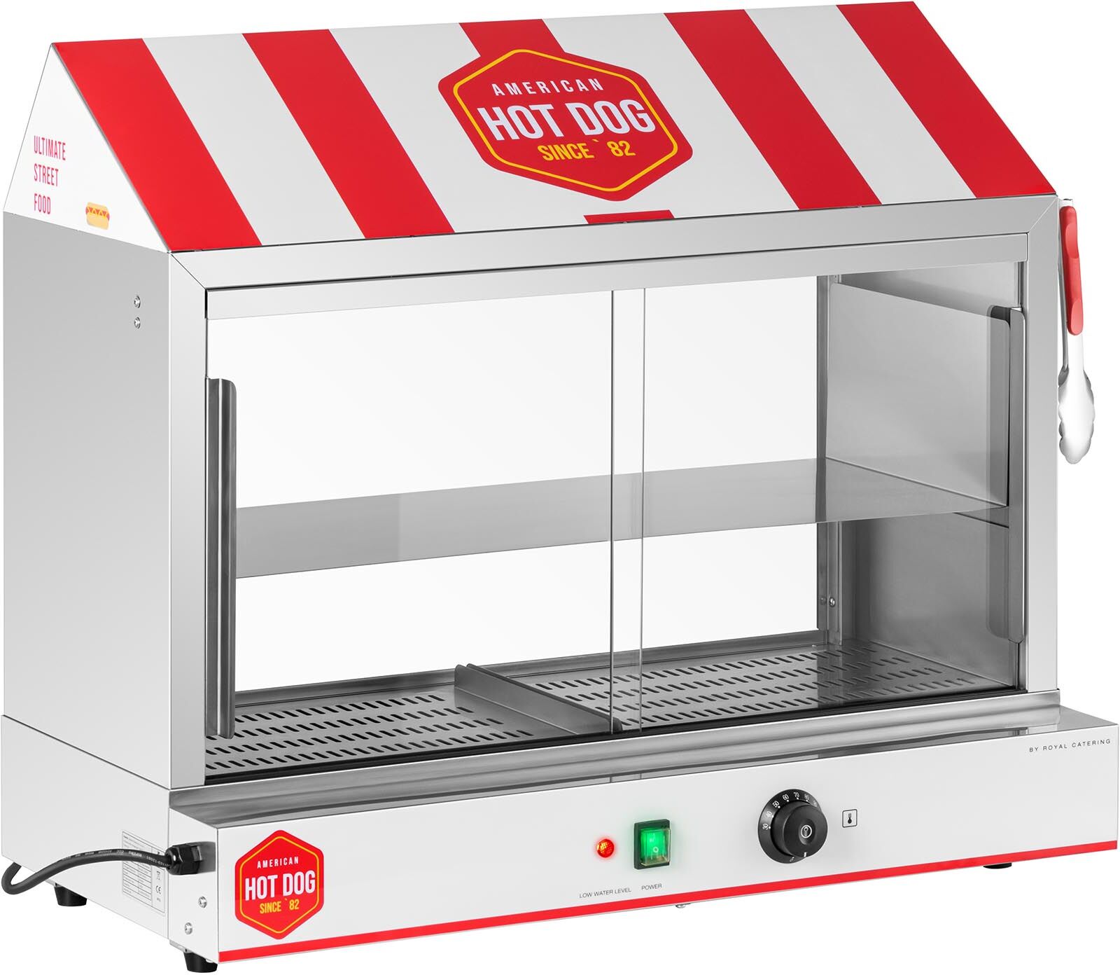 Royal Catering Hot Dog - höyrystin - 300 makkaralle - 100 sämpylälle - 2400 W RCHW 2500H