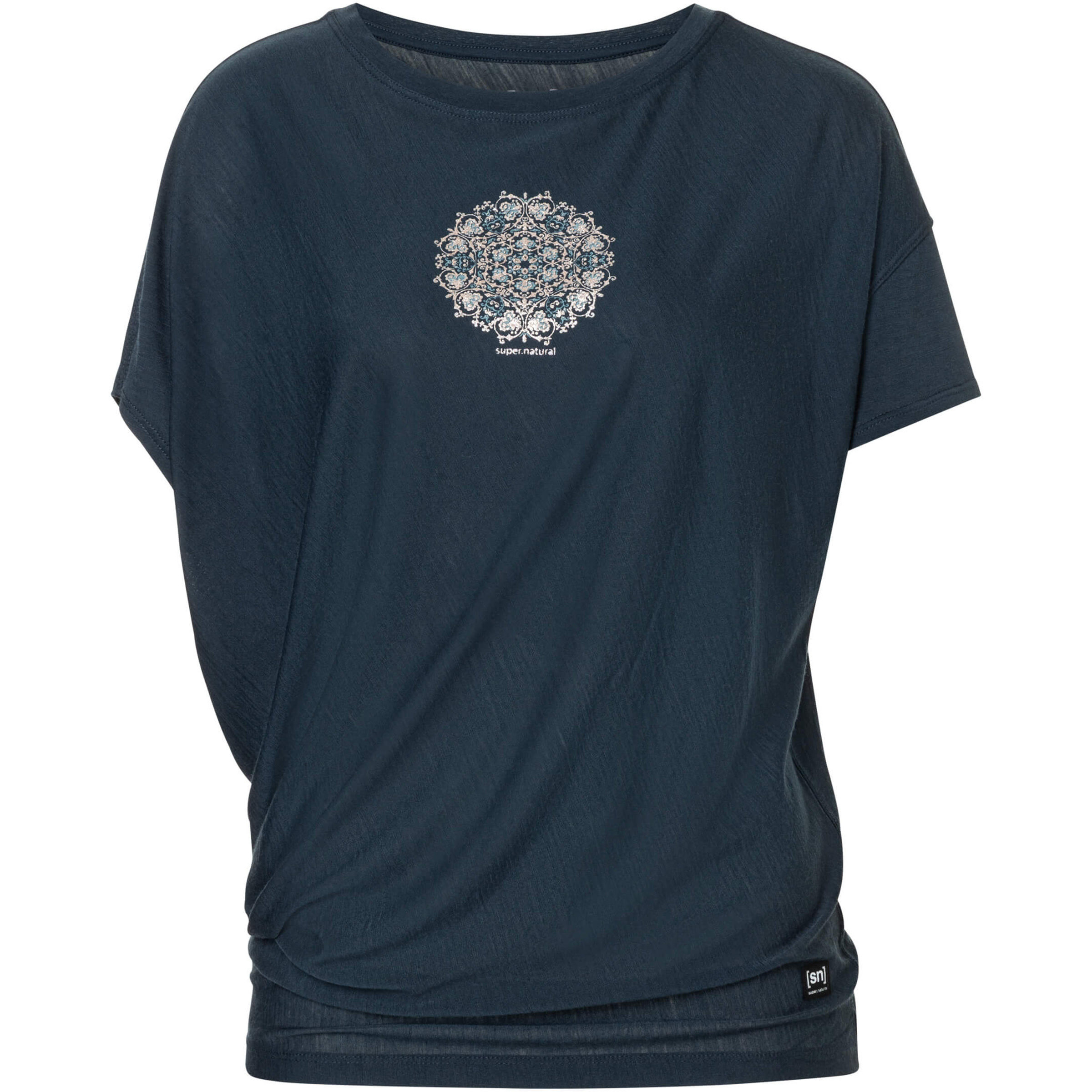 Super.Natural Ornamental Loose Damen T-Shirts blau Größe XS Yoga | Lifestyle Hautfreundlich Merinowolle