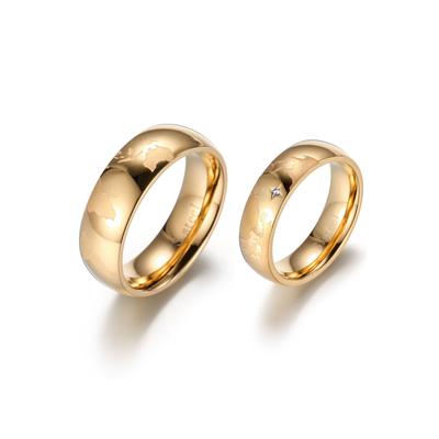 Partnerring FIRETTI "Schmuck Geschenk "LIEBE" Earth" Gr. 62, gold (gelbgoldfarben), Fingerringe, Damen, 62, ohne Zirkonia, Edelstahl, 7mm, mit oder ohne Zirkonia (synth.)