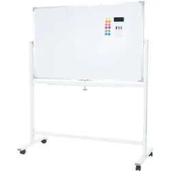Whiteboard HWC-C85, Magnettafel Memoboard Pinnwand, mobil rollbar inkl. Zubehör ~ 120x90cm