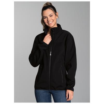 Softshelljacke TRIGEMA "TRIGEMA Softshelljacke RV unisex", Damen, Gr. L, schwarz, Stoff, 88% Polyamid, 12% Elasthan, lang, Jacken Softshelljacke