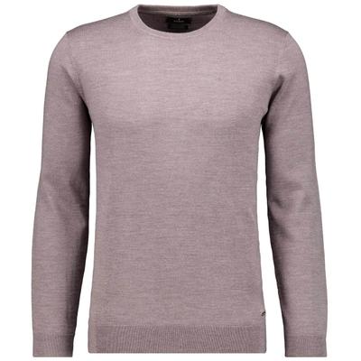 Rundhalspullover RAGMAN, Herren, Gr. 56, rosa (macchiato), Strick, 100% Wolle, ohne Ausschnitt, Pullover Rundhalspullover