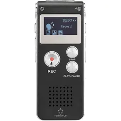 Renkforce RF-DVR-L169 (8 GB), Diktiergerät, Schwarz