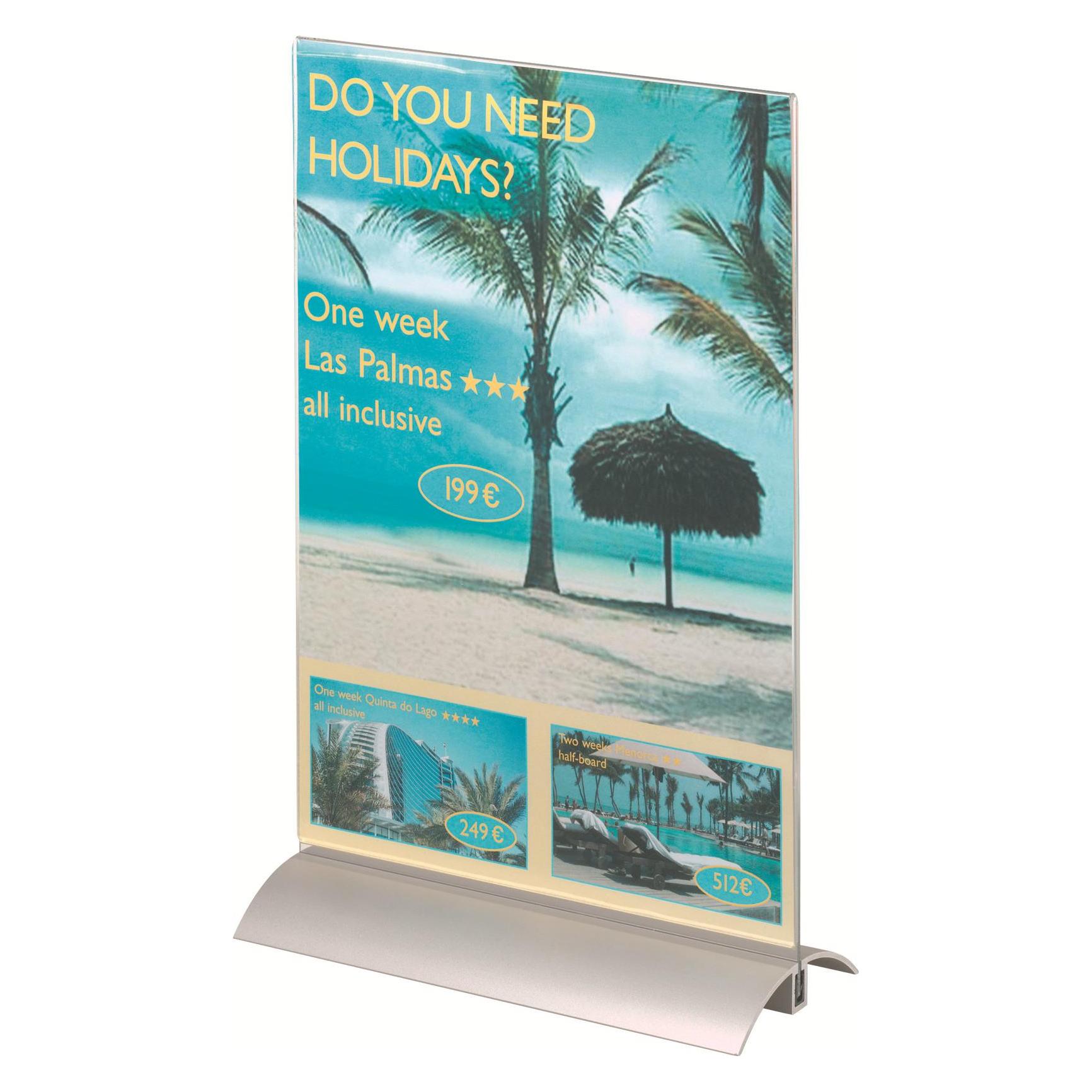 Durable Tischaufsteller, Acryl mit Aluminiumfuss (A4) (858919)