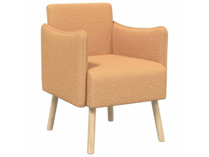Todiikf Akzentstuhl Beige Bouclé Sessel mit Massivholzbeinen 60x65x76cm Gemütlicher Loungesessel mit weicher Polsterung und stabilen Kautschukholz-Beinen für Wohnzimmer oder Schlafzimmer.