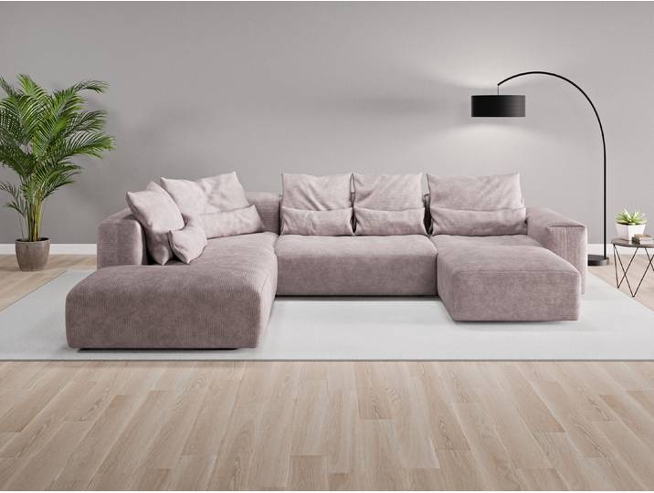 Wohnlandschaft Denver Nr. 1 rechts - Rosa (Altrosa) - Cordstoff