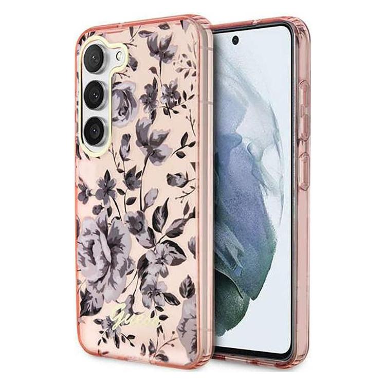 Guess GUHCS23MHCFWSP S23+ S916 pink/pink hardcase Flower Collection (Samsung Galaxy S23+) (GUE002676-0)