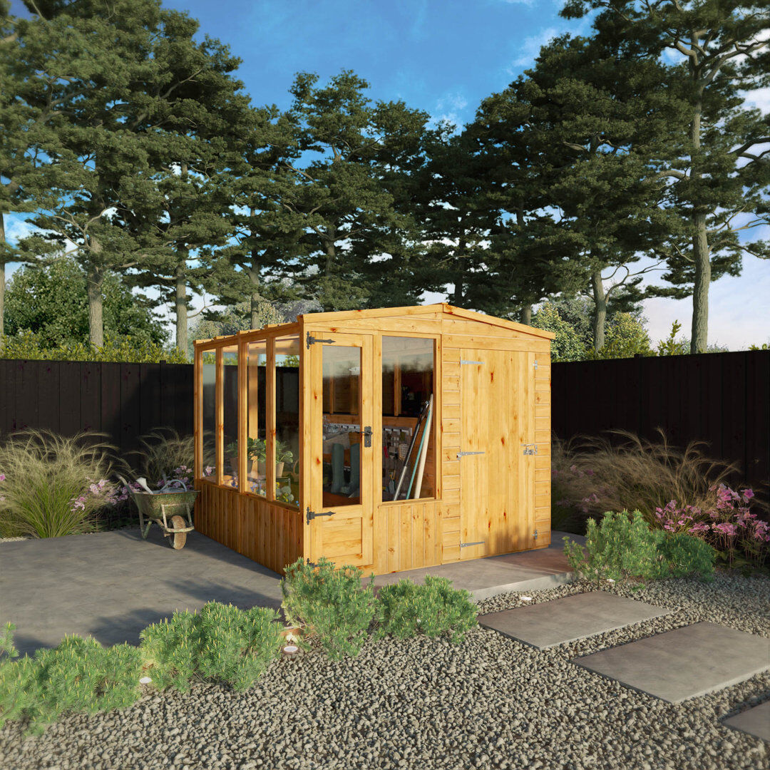 Mercia Garden Products 8 Ft W x 8 Ft D Greenhouse Clear;Beige;Brown 206cm H X 244cm W X 255cm D