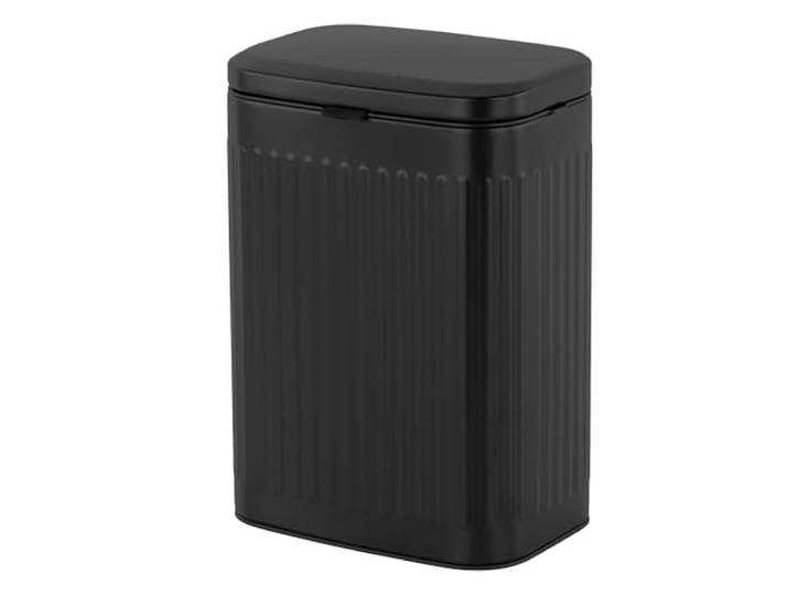 Relaxdays Poubelle murale 8 l\, à suspendre ou coller\, noire seau intérieur\, métal\, cuisine & salle de bain
