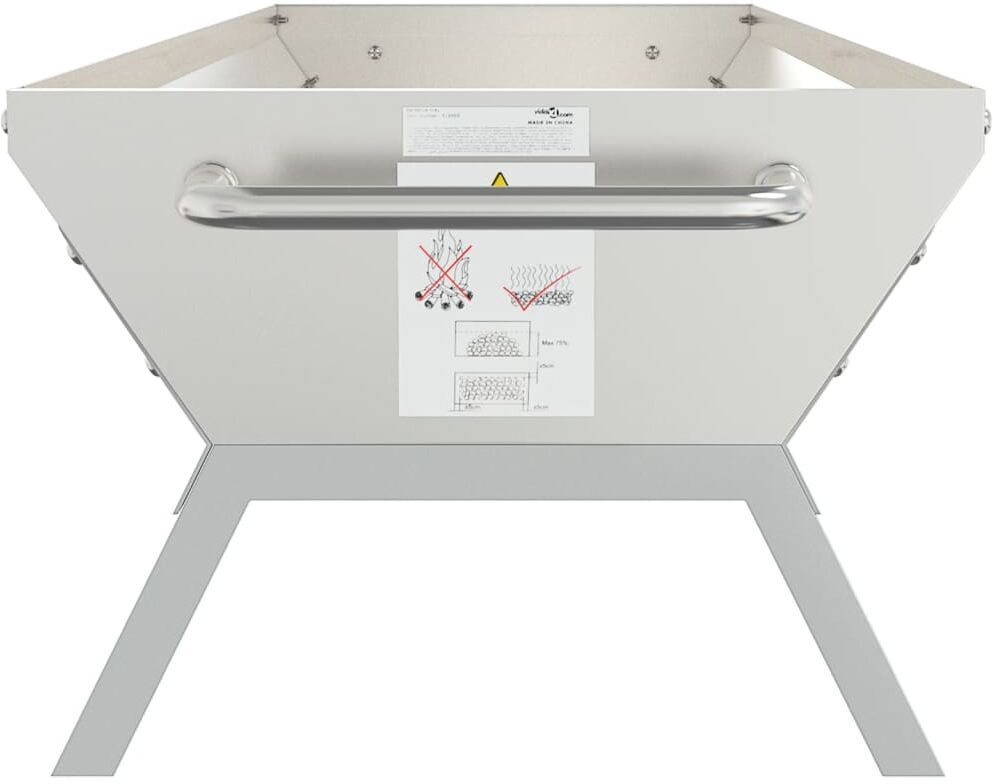 vidaXL Plateau pour barbecue Argenté 118x42x30,5 cm Acier inoxydable