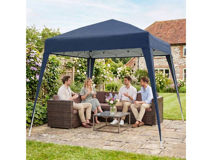 Outsunny Tonnelle Pop-up 3x3m Bleu Polyester Acier