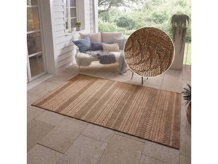 Teppich NORTHRUGS Granado Gr. 2, beige (beige, braun), B:80cm H:6mm L:150cm, Polypropylen (PP), Teppiche, Teppich, In- und Outdoor, Sisal Optik, Robust, Pflegeleicht, Flachgewebe