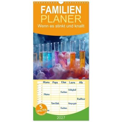 Familienplaner 2027 - Wenn es stinkt und knallt mit 5 Spalten (Wandkalender, 21 x 45 cm) CALVENDO