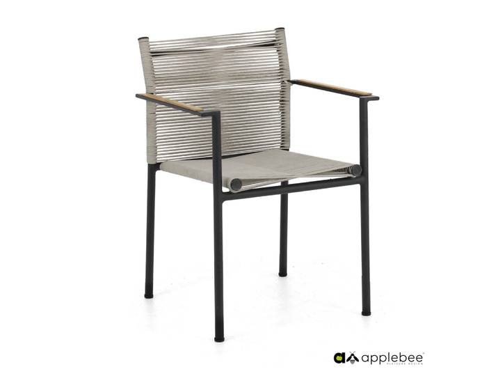 2er Set Apple Bee Jakarta Dining Armstuhl Aluminium/Rope