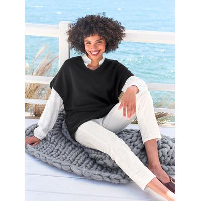 Pullunder HEINE "Pullunder", Damen, Gr. 38, schwarz, 100% Polyacryl, unifarben, Pullover Pullunder