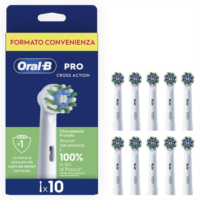 Oral-B Testine Ricambio Eb50rx 10ct Crossaction Eng Box-bianco