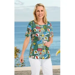 Baumwoll-Shirt in Druck jade in Größe 44/46 von DW-Shop, Jade, 44/46