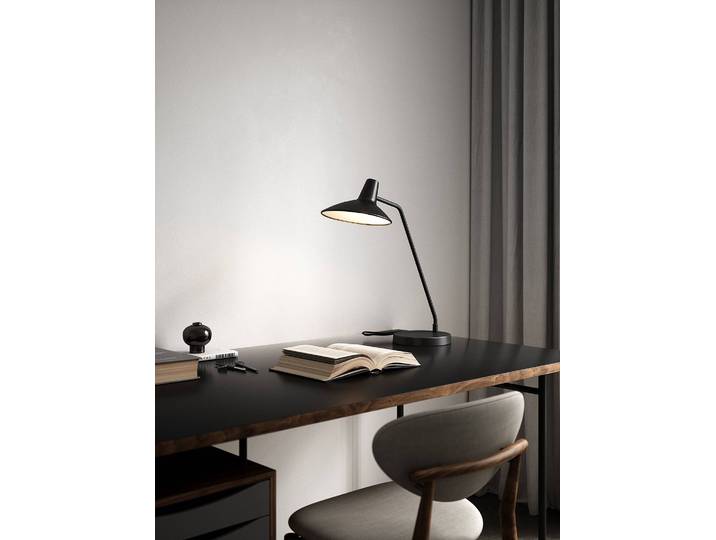 Tischleuchte Ø 23cm Schwarz Stahl, lackiert Polyester PVC E14