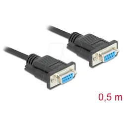 DELOCK 87308 - Nullmodem-Kabel, 9-pol.,Bu./Bu. Full Handshaking, 0,5 m