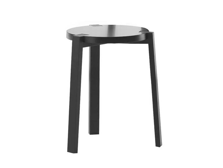 A2 Happy runder Hocker Schwarz-schwarz, Ø40x45 cm