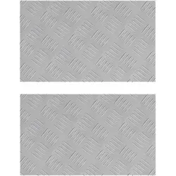 vidaXL Stufenmatten 2 stk. 50x30 cm Silber Aluminium Rechtwinklig