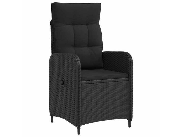 Mobilier de jardin - Noir - Chaise de jardin inclinable Noir polyrotin_4410