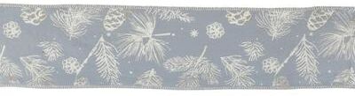 Melrose International Pine and Pinecone Print Wired Ribbon (Set of 2)