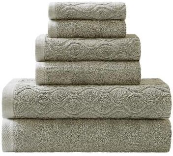 Superior 100% Cotton Jacquard Denim 6-Piece Wash Towel Set