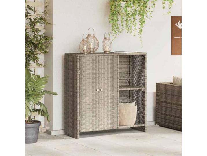 smnyxs Aufbewahrungsschrank, Hellgrau, 100 x 36 x 102 cm, Rattan Wohnzimmermöbel, rechteckiges Design, MDF-Regale, Rattan-Türen, praktische Knöpfe, schicke Hardware, minimalistischer Stil